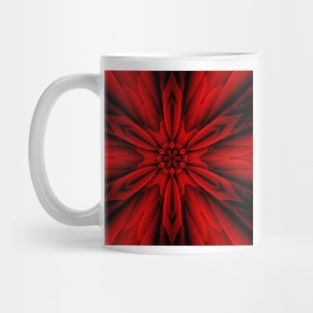 scarlet and red hexagonal floral fantasy kaleidoscopic design Mug